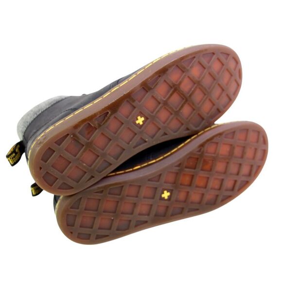 Dr. Martens BLACK GENUINE LEATHER FLAT LACE UP ROUND TOE ANKLE BOOTS Size 8/39EU - Picture 8 of 11